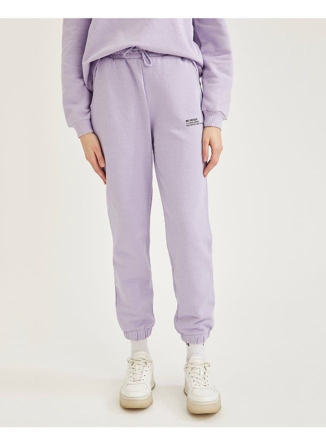 Relaxed Fit Knitted Joggers Lilac